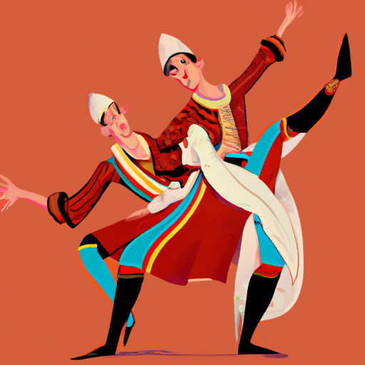 רקדנים גרוזיניים מסורתיים מופיעים בתלבושות צבעוניות