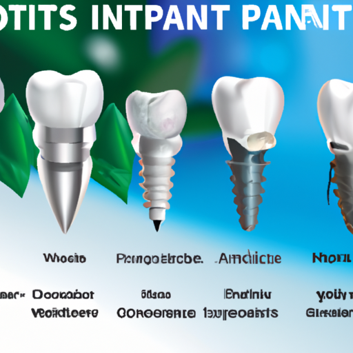 המחשה של הסוגים השונים של השתלות שיניים המשמשות ברחבי העולם כדי להראות את המגוון הזמין.
